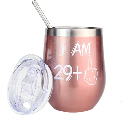 Edelstahl Weinbecher 350 ml – 30. Geburtstag Geschenk für Frauen