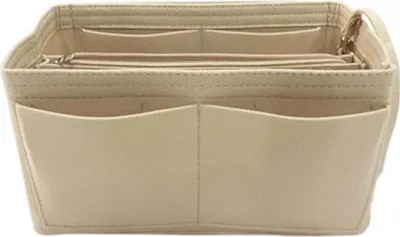 Produktbild von Handtas Organizer – 11 Fächer – Beige – 27 x 17 x 9 cm – Ideal für Ordnung in Ihrer Tasche