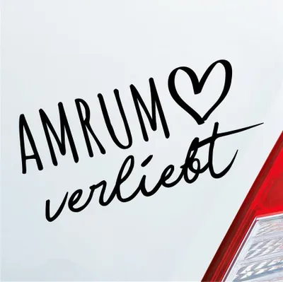 Produktbild von Auto Aufkleber Amrum verliebt Herz Insel Nordsee Liebe Car 19x9 cm Schwarz Glanz Sticker Heckscheibenaufkleber