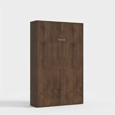 Produktbild von Vertikales französisches Schrankbett 140x190cm Kentaro - Nußbaum dunkel