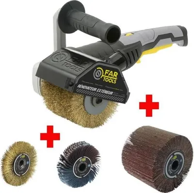 Image de Renovateur Exterieur FARTOOLS REX120C, Brosse Métallique de Précision, Brosse Nylon Abrasif