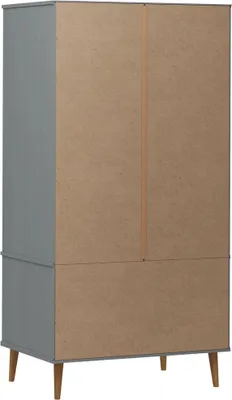 Obrázok produktu pre vidaXL Šatníková skriňa MOLDE Grey 90x55x175 cm Masívne borovicové drevo