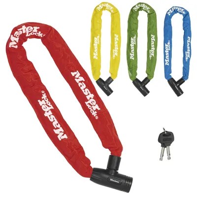 Produktbild von MASTER LOCK Fahrradschloss Stahlkettenglied [mit Schlüssel] [90 cm Kette] [Zufällige Farbe] 8391EURDPROCOL - Ideal für Fahrräder