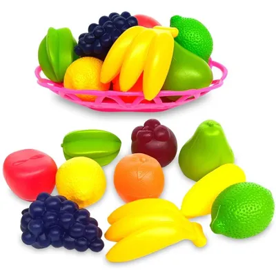 Zdjęcie produktu dla Owoce W Koszyku Plastikowe Do Zabawy Akcesoria Kuchnia Dla Dzieci