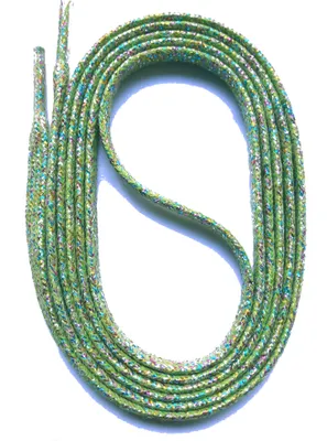 Produktbild von SNORS Glitzer Schnürsenkel flach - GRÜN - 5mm - 130cm
