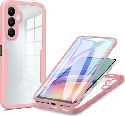 Produktbild von 360° transparente Hülle für Samsung Galaxy S24 Plus Display, vollständiger Schutz, Farbe:Rosa