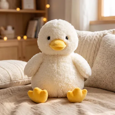 Produktbild von Kawaii Gelbe Ente Plüschtier Sitzend Kuscheltier Kinder Puppe Kissen Geburtstag Geschenk - Größe: 40cm