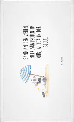 Produktbild von Mr. & Mrs. Panda 50 x 100 Handtuch Sommer Meer Glück - Weiß - Geschenk, Urlaub Am, 50x100, Flauschtuch, Strand, frottee, Winter, Lebensfreude, Küste, gesichtshandtuch