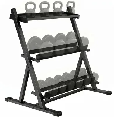 Produktbild von Hantelständer - 3-stöckiges Kurzhantel Rack - Tragkraft 200 kg - 88x66x88 cm - Für Home Gym - Schwarz