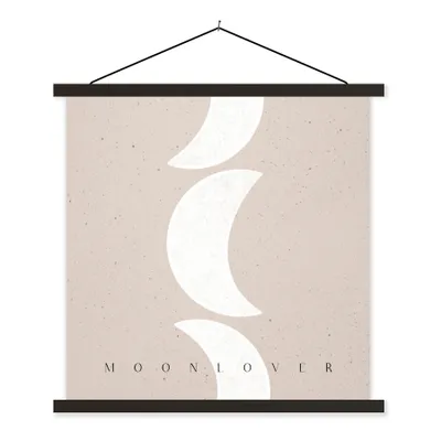 Produktbild von MuchoWow® Textilposter Mond - Pastell - Text - Zitate 120x120 cm mit schwarzem Rahmen - Aufhängungsset