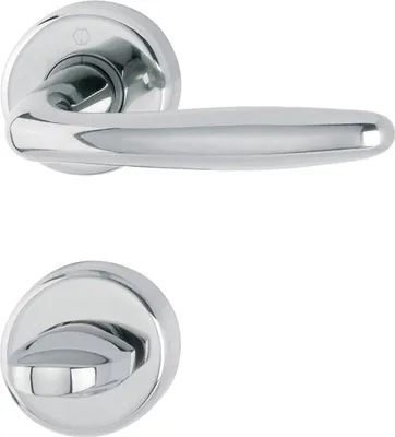 Immagine prodotto di HOPPE set di maniglie a leva ROISSY - su rosetta WC, ottone cromato