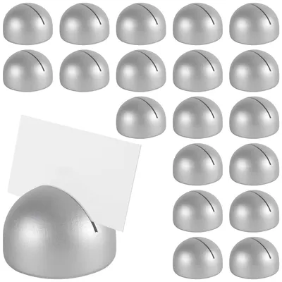 Tischkartenhalter 20er-Set, Holz, silber, rund, 4,7 cm, für Hochzeit