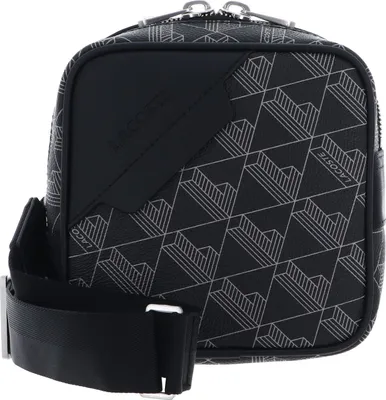 Produktbild von LACOSTE Umhängetasche The Blend Square Crossover Bag Monogram Noir Gris schwarz