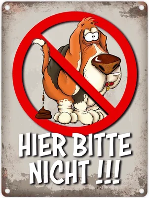 Produktbild von Metallschild mit Kein Hundeklo Motiv und Spruch: Hier bitte nicht!!!