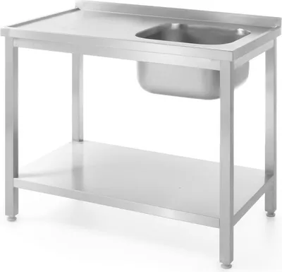 Produktbild von Waschtisch mit Ablage – verschraubt, Tiefe 600 mm, Profi Line, Zentriert, 600x600x(H)850mm
