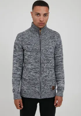 Produktbild von SOLID SDPomeroy Herren Strickjacke Cardigan Grobstrick Pullover mit Stehkragen Reißverschluss 100% Baumwolle Regular fit