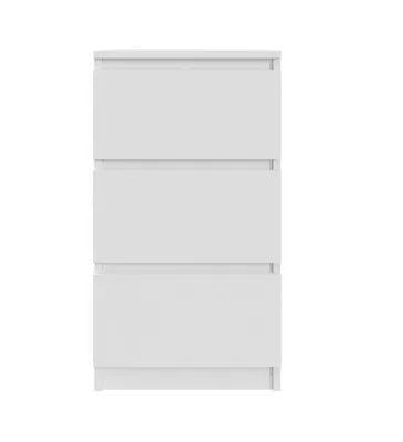 Produktbild von Kommode Aven Matt Weiß mit 3 grifflosen Schubladen 75x40x40cm für Schlafzimmer