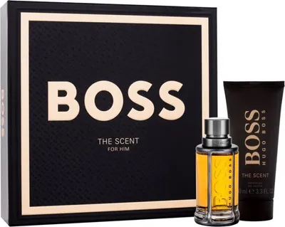 A gift set for Hugo Boss The Scent For Him fragrance, including an Eau de Toilette and a shower gel.