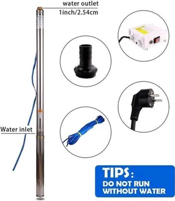 Image de Pompe submersible 550W – Pompe à eau pour puits profonds et étangs – Acier inoxydable et capacité de 2800 litres par heure