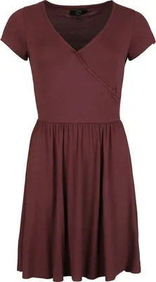 Produktbild von RED by EMP Damen dunkelrotes Basic Kleid mit V-Ausschnitt S