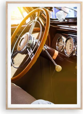 Produktbild von Gerahmtes Poster - Rahmen in heller Eiche - Auto Retro Vintage - 70x100 cm - Wand Bild - Wanddeko - Wandbilder - Kunstposter - Wandposter - Bilderrahmen - Bilder - Kunstdruck - P2NPA70x100-4939