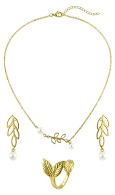 Immagine prodotto di Set di gioielli placcati in oro VWS260847G (collana, orecchini, anello aperto)