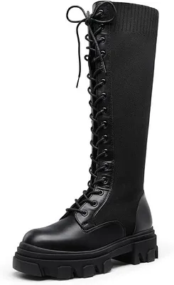 Zdjęcie produktu dla DREAM PAIRS Damskie kozaki do kolan na wysokim obcasie, czarne, rozmiar 40,5 (EU)