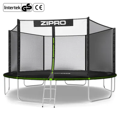 Produktbild von ZIPRO Trampolin Jump Pro Out | 14FT Ø 435 cm | Gartentrampolin Kindertrampolin Komplett-Set inkl. Außennetz, Leiter & Randabdeckung, Outdoor, Grün