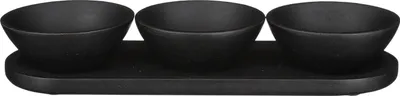 Image de Mica Decorations Tomar Bol Sur Plateau - 200 ml - 100%Bois de Manguier - Noir