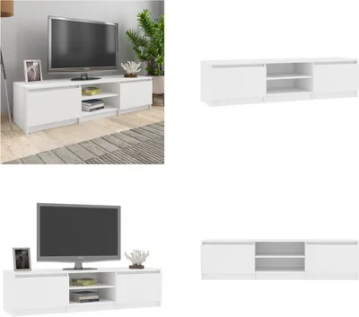 Zdjęcie produktu dla vidaXL szafka pod TV biała 140×40×35,5 cm materiał drewnopochodny - szafka pod TV - szafki pod TV - stolik pod TV - stoliki pod TV