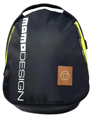 Produktbild von Momo Design Herrenrucksack schwarz mit Reißverschluss und Ledergriff Black and Cognac UNICA 32x40x15 cm MO-02IC-BLACK_-_CUOIO