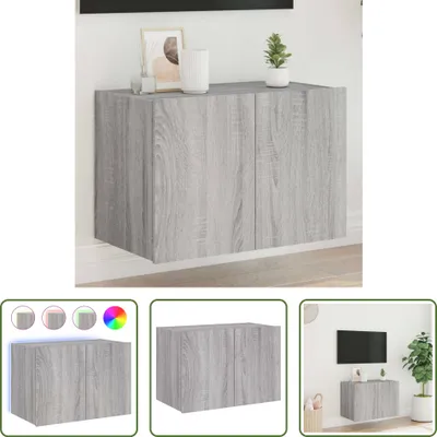 Produktbild von The Living Store TV-Wandschrank mit LED-Leuchten Grau Sonoma 60x35x41 cm