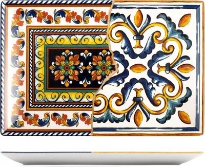Produktbild von Rechteckiges Keramik-Tablett 34x22 cm