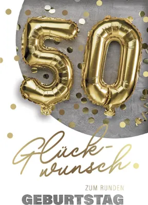 Produktbild von SUSY CARD Geburtstagskarte "Folienballons" - 50. Geburtstag