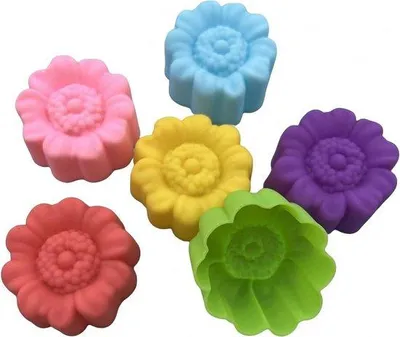 Produktbild von Silikon-Muffin-Förmchen - Kreative Heimbackstücke - 25 einzigartige Mustermöglichkeiten - 36 Stück - 6 sinnvolle Farben