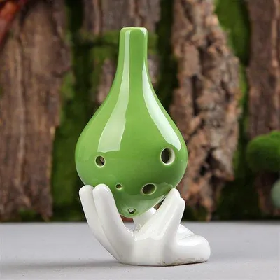 Produktbild von Famanu Ocarina Keramisch - 6 Löcher, Handgemacht, Alt C-Ton, Farbverlauf