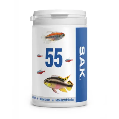 Produktbild von S.A.K. 55 - Komplettes vollwertiges Alleinfuttermittel für alle Zierfischarten. Tabletten 480 g (1000 ml)