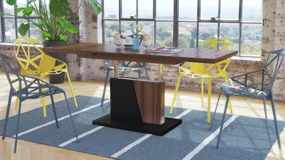 Produktbild von Design Couchtisch Grand Noir ausziehbar höhenverstellbar Tisch 120-180 cm Esstisch