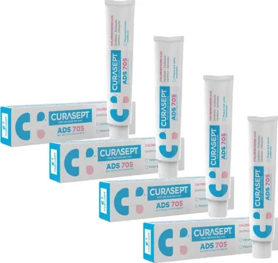 Produktbild von 4x 75 ml Curasept  ADS 705 mit 0,05% Chlorhexidin