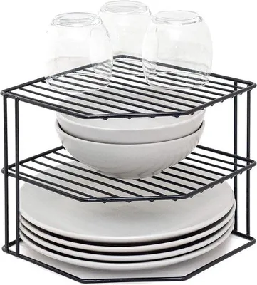 Produktbild von Famanu Bordenregal 3-lagig – Küchenschrank Organizer – Schwarz