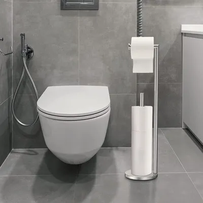 Produktbild von Toilettenpapierhalter Freistehend - Edelstahl, Platzsparend, Antirutsch