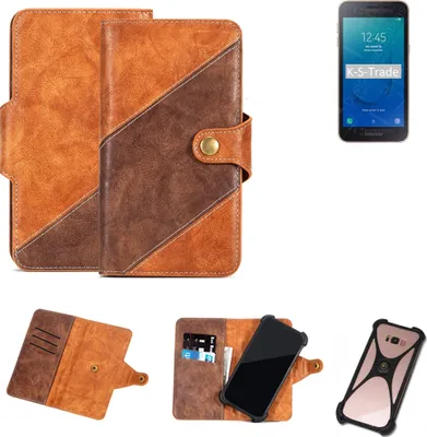 Produktbild von K-S-Trade Handy-Hülle Schutz-Hülle Bookstyle Case Wallet-Case kompatibel mit Samsung Galaxy J2 Core Handy Cover Bumper Kantenschutz Smartphone