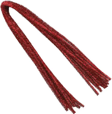 Produktbild von CHENILLEDRAHT Glitzer Pfeifenreiniger Plüsch Basteldraht, 60 cm/10 Stk. rot