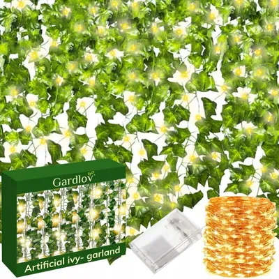 Obrázek produktu pro Gardlov 24538 Závěsný břečťan drobnolistý s osvětlením, umělý, 50 LED, 25 m