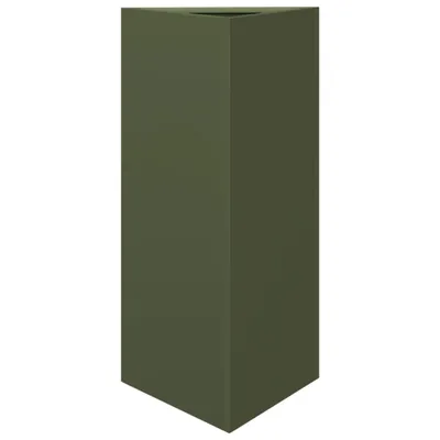 Produktbild von Pflanzkübel Olivgrün Dreieckig 40x34,5x75 cm Stahl
