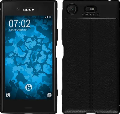 Produktbild von PhoneNatic Case kompatibel mit Samsung Galaxy A5 (2018) - schwarz Silikon Hülle Lederoptik Cover