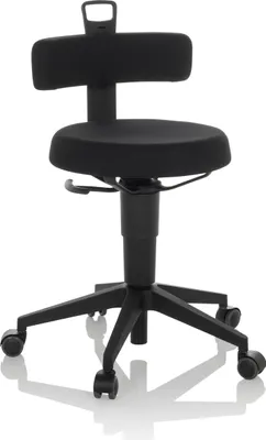 Produktbild von hjh OFFICE Drehhocker TOP WORK FLEX Rollhocker Arbeitshocker, Ergonomischer Hocker für Büro Praxis Homeoffice, Stoff