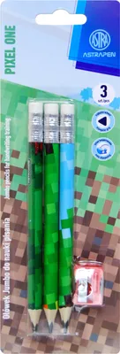Immagine prodotto di Matita Jumbo 3 pezzi + temperino Pixele Astra