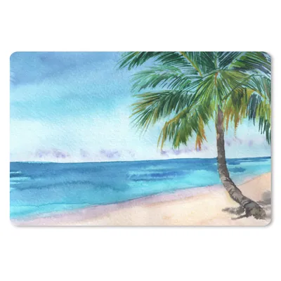 Produktbild von MuchoWow® Schreibtischunterlage Strand - Palme - Meer 60x40 cm - XXL Mauspad - Großes Mauspad