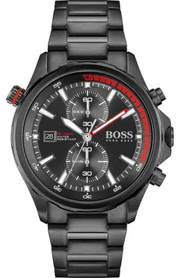 Obrázok produktu pre Pánske hodinky Hugo Boss Globetrotter 1513825, materiál: nehrdzavejúca oceľ (INOX), chronograf, čierna farba